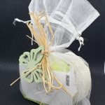 Geschenkoption "luftig-leicht" = 1x Luffa-Schwamm & Organza-Beutel
